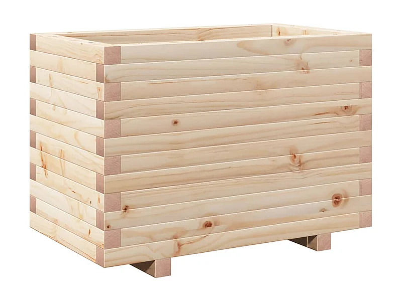 Macetero bancal elevado plantas flores terraza jardín 70 x 40 x 49,5 cm madera maciza de pino marrón 02_0037787