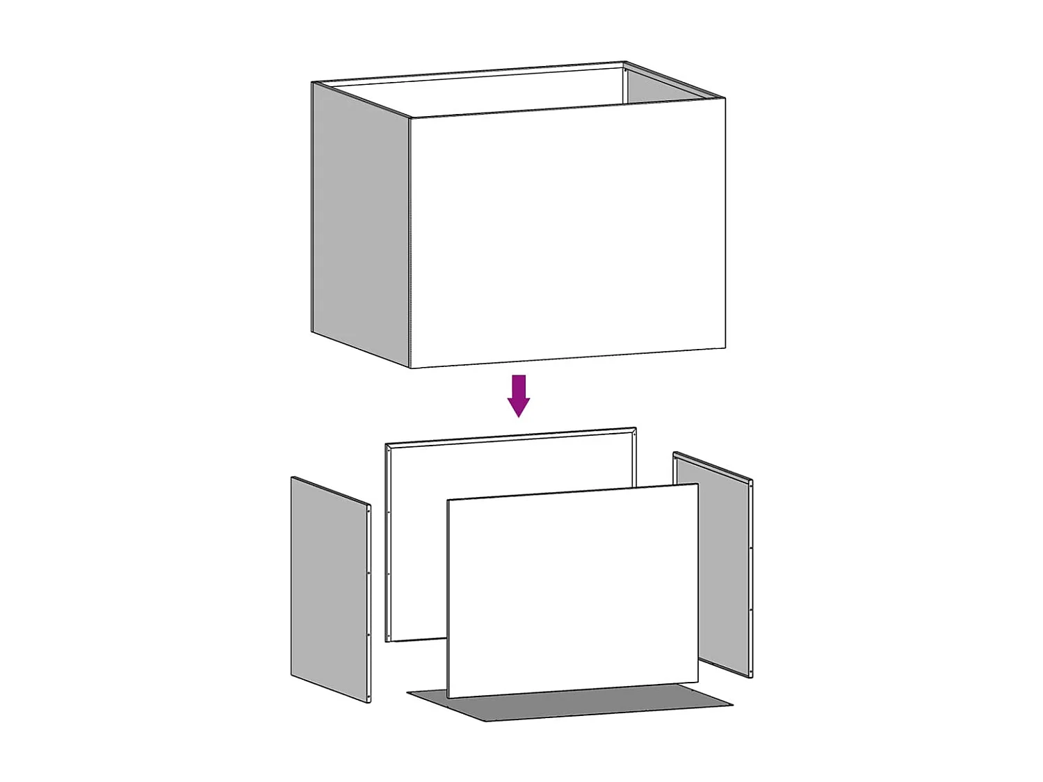 Bandeja para plantador de plantas com canteiro elevado flores terraço jardim 62 x 47 x 46 cm aço corten marrom 02_0037759