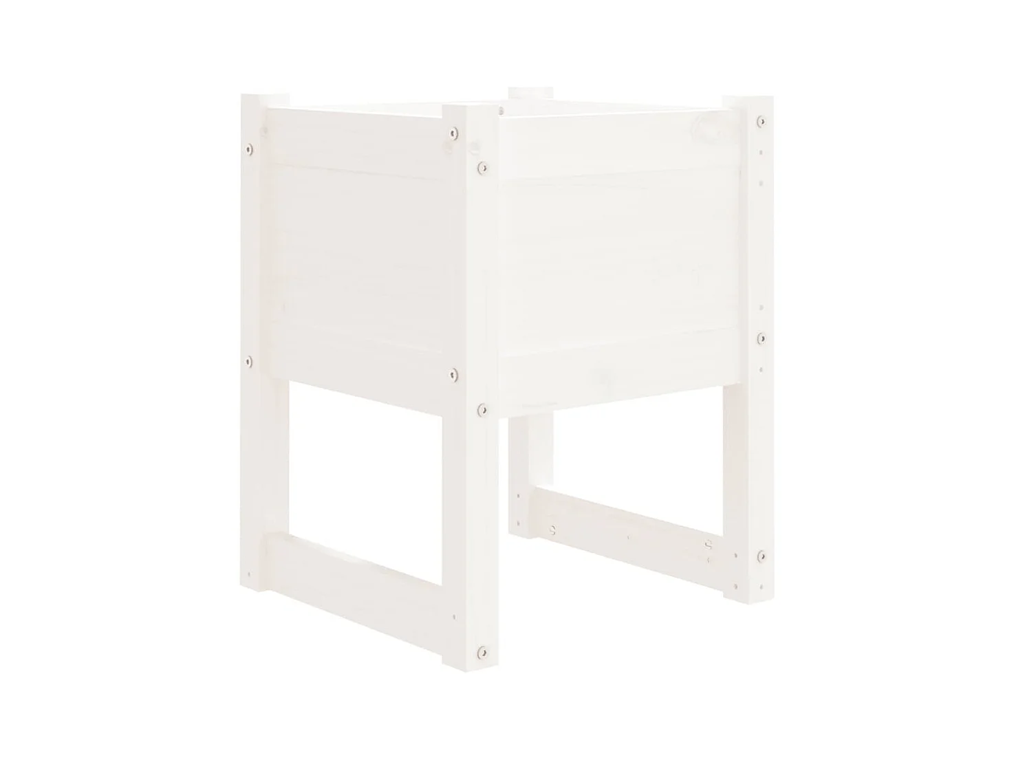 Jardinière bac lit surélevé bois blanche 40 x 40 x 52.5 cm 02_0037574