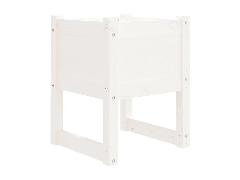 Macetero bancal elevado plantas flores terraza jardín 40 x 40 x 52,5 cm madera maciza de pino blanco 02_0037574