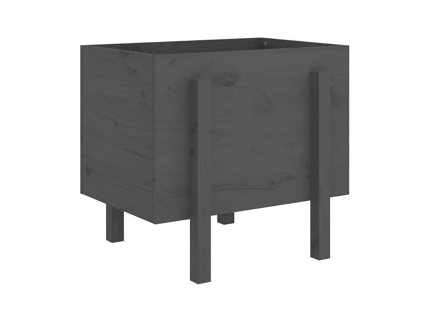 Vassoio per fioriera aiuola rialzata piante fiori terrazza giardino 62 x 50 x 57 cm legno massello di pino grigio 02_0037762