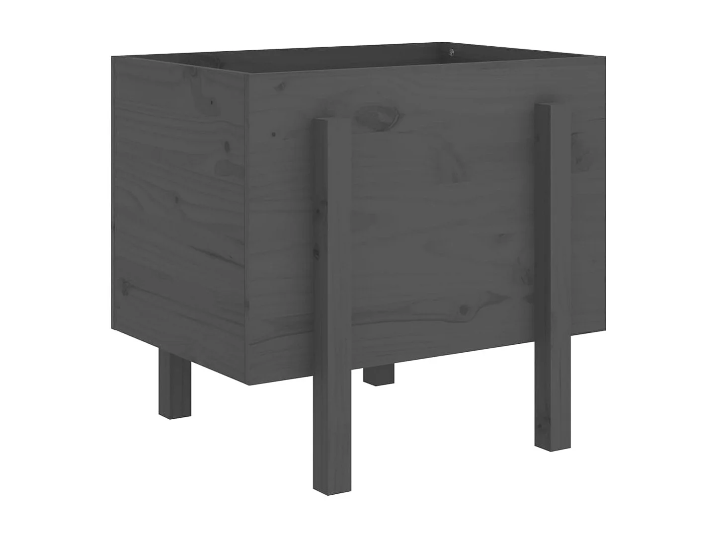 Vassoio per fioriera aiuola rialzata piante fiori terrazza giardino 62 x 50 x 57 cm legno massello di pino grigio 02_0037762