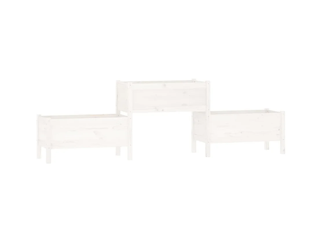 Jardinière bac lit surélevé bois blanche 245.5 x 44 x 75 cm 02_0037476