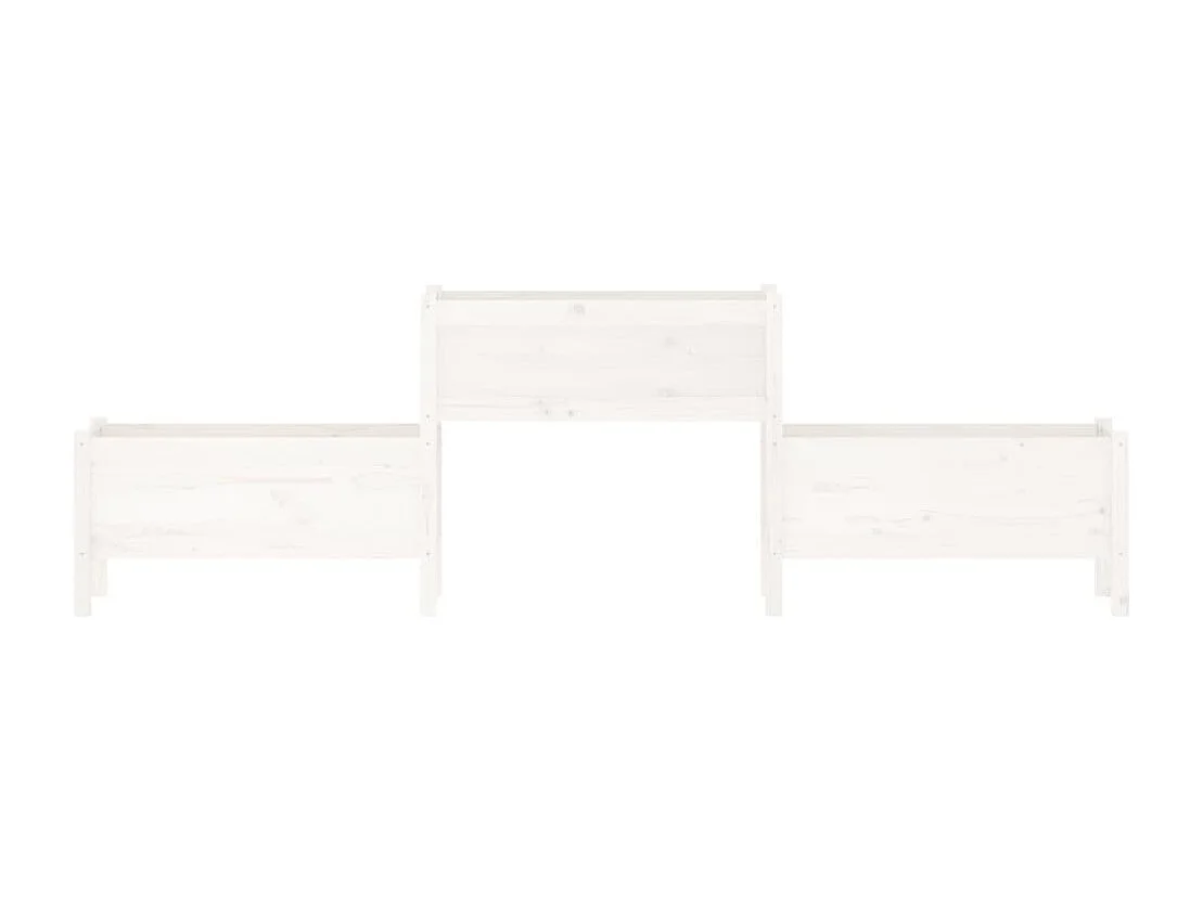 Macetero bancal elevado plantas flores terraza jardín 245,5 x 44 x 75 cm madera maciza de pino blanco 02_0037476