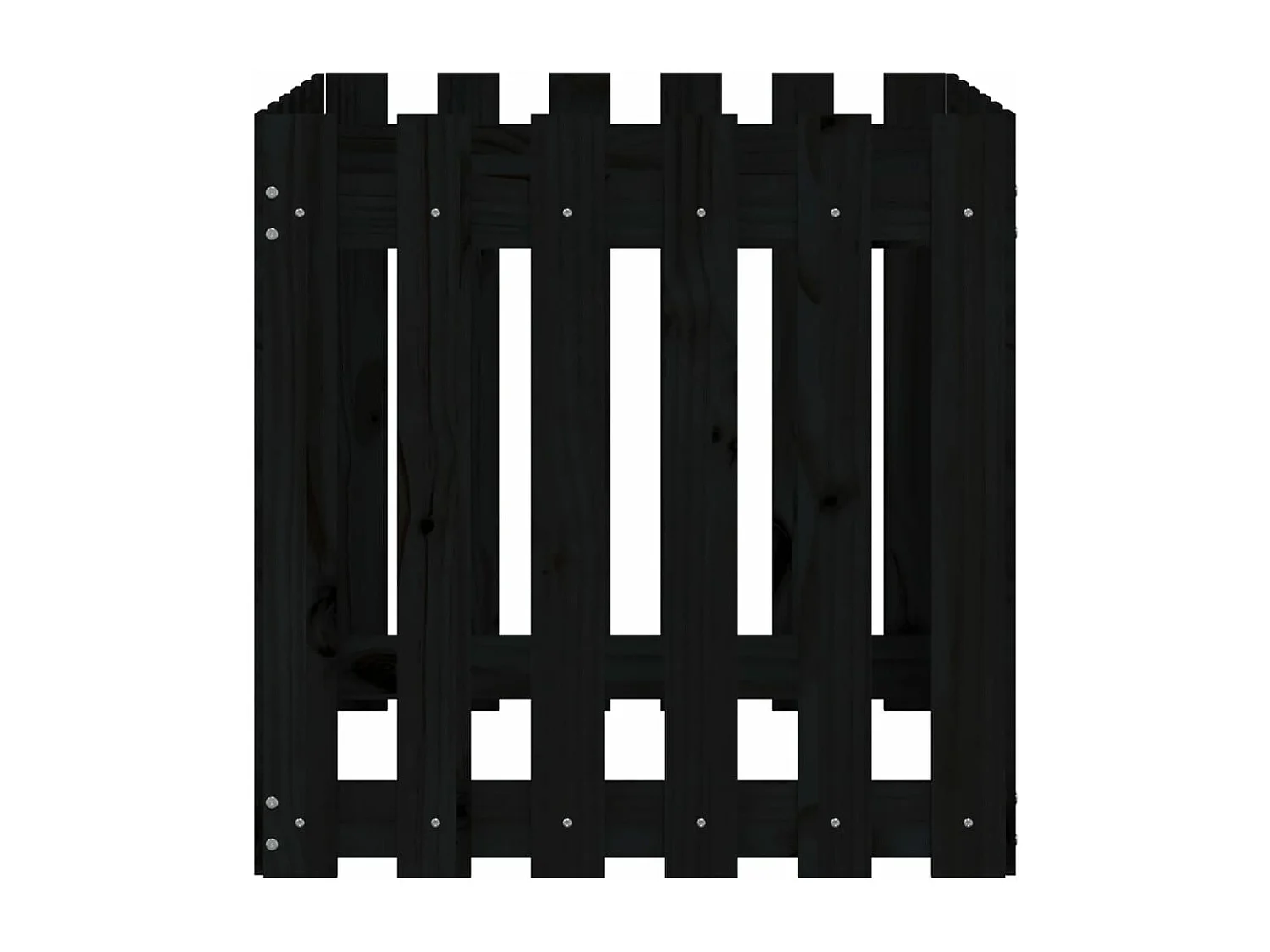 Vassoio per fioriera aiuola rialzata piante fiori terrazza giardino con recinzione design 60 x 60 x 60 cm pino massiccio nero 02_0038110