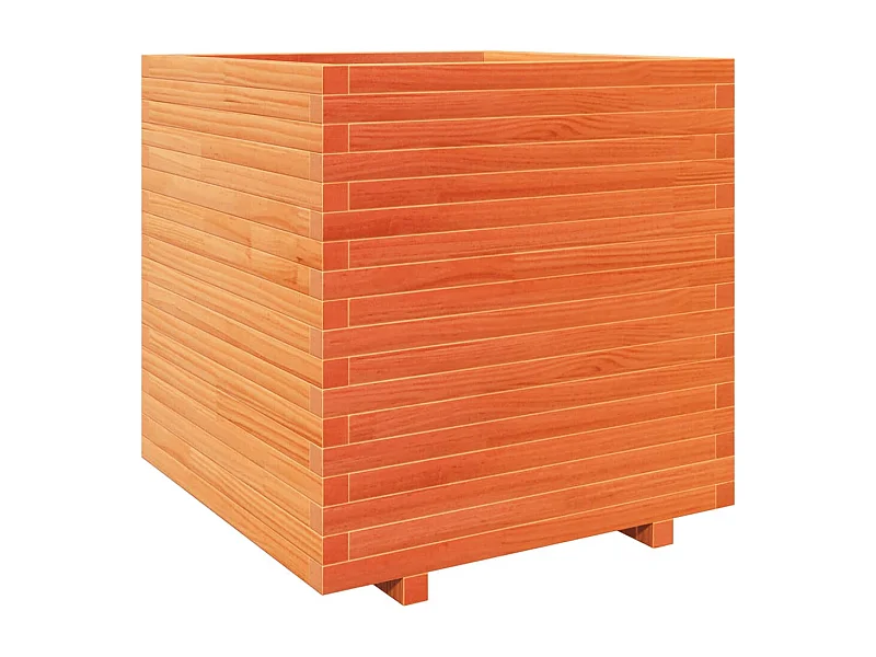 Macetero bancal elevado plantas flores terraza jardín cera 70 x 70 x 72,5 cm madera maciza de pino marrón 02_0038497