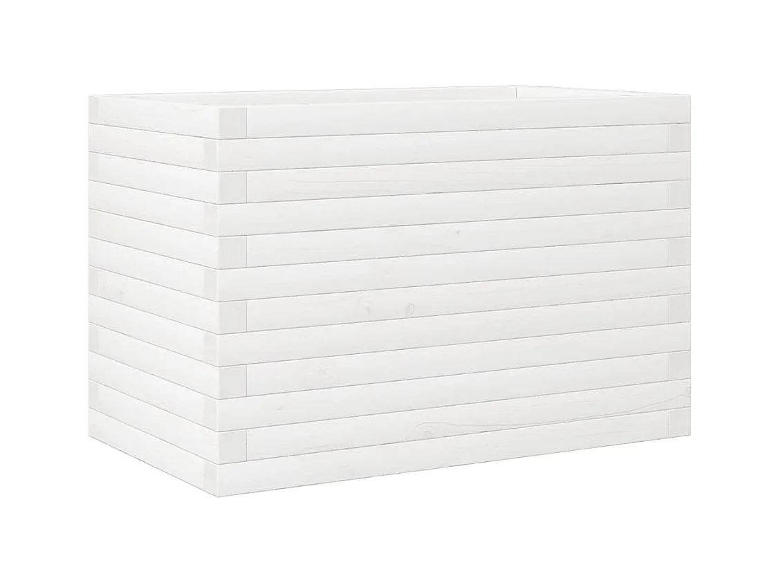 Jardinière bac lit surélevé bois blanche 70 x 40 x 46 cm 02_0037783