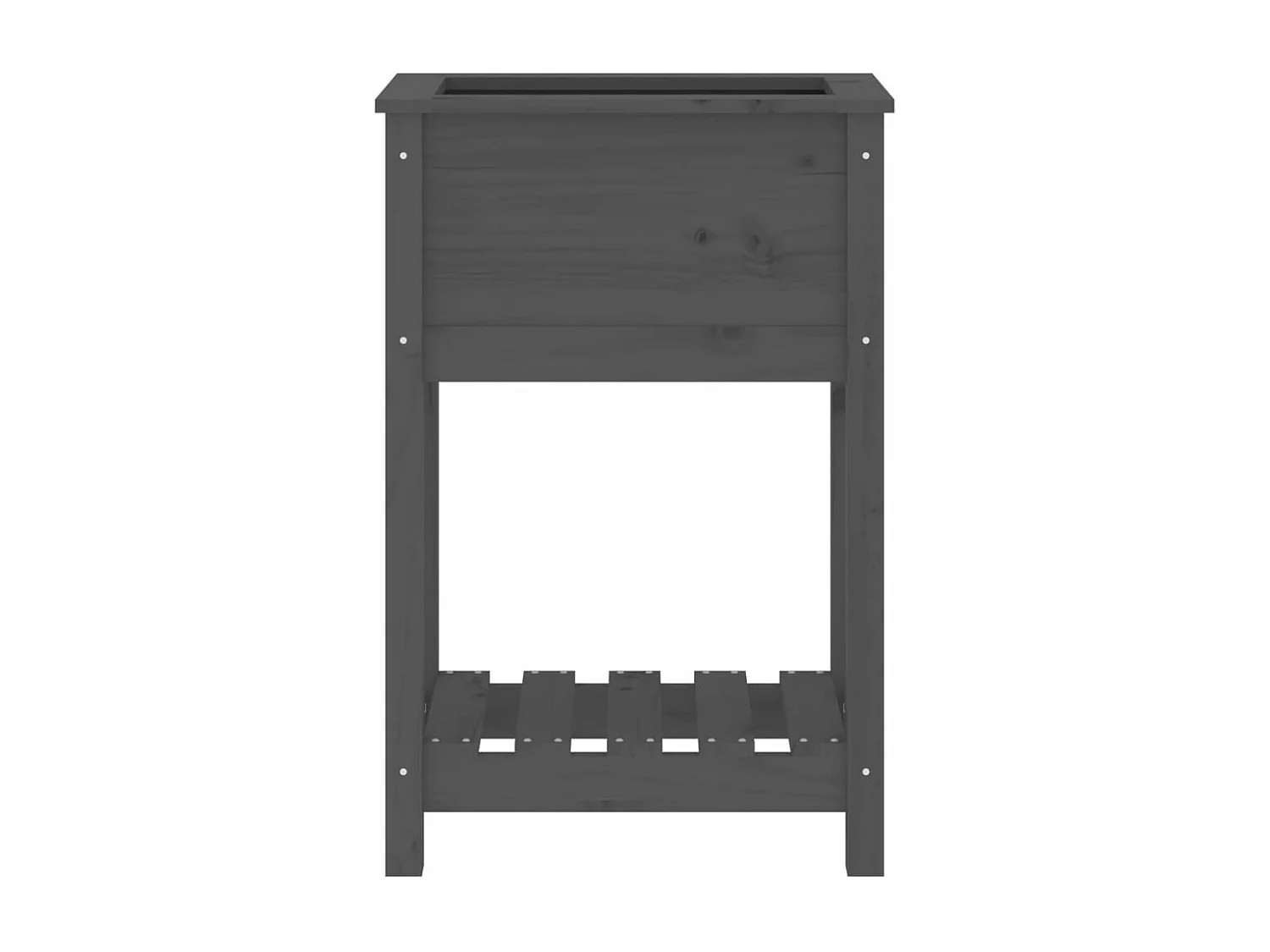 Vassoio per fioriera aiuola rialzata piante fiori terrazza giardino con ripiano 54 x 34,5 x 81 cm legno massello di pino grigio 02_0038392