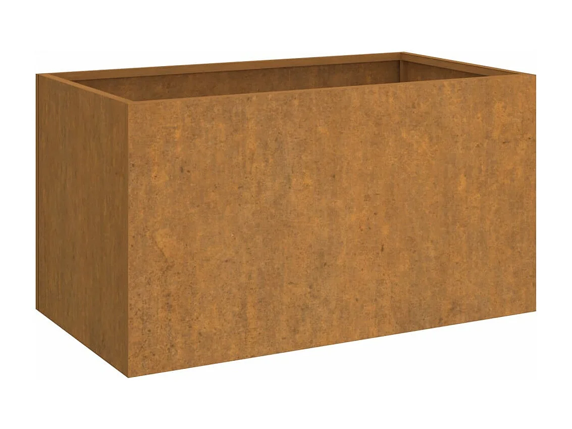 Vassoio per fioriera aiuola rialzata piante fiori terrazzo giardino 62 x 40 x 39 cm acciaio corten marrone 02_0037755
