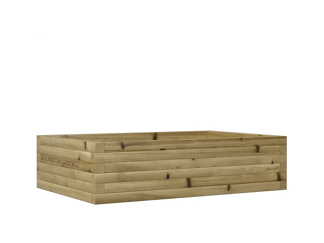 Jardinière bac lit surélevé bois marron 90 x 60 x 23 cm 02_0038007