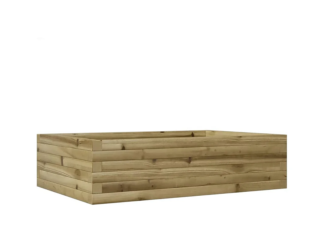 Vassoio per fioriera aiuola rialzata piante fiori terrazza giardino 90 x 60 x 23 cm legno di pino impregnato marrone 02_0038007