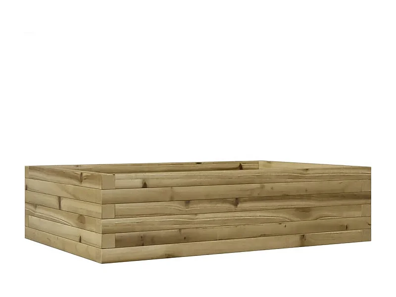Vassoio per fioriera aiuola rialzata piante fiori terrazza giardino 90 x 60 x 23 cm legno di pino impregnato marrone 02_0038007