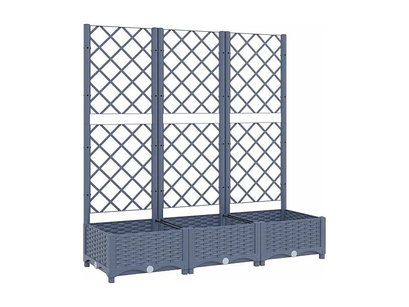 Jardinière bac lit surélevé grise 120 x 40 x 121.5 cm 02_0038231