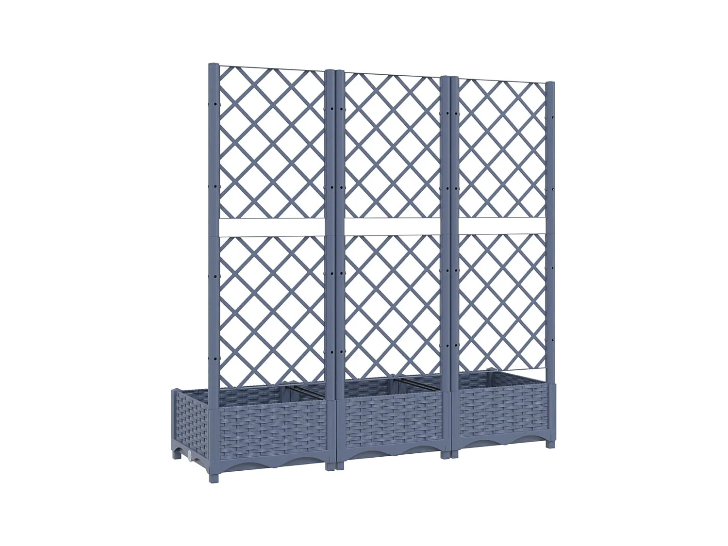 Jardinière bac lit surélevé grise 120 x 40 x 121.5 cm 02_0038231