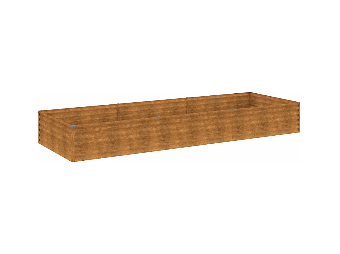 Bandeja para plantador de plantas com canteiro elevado flores terraço jardim jardim 291 x 100 x 36 cm aço corten marrom 02_0039425