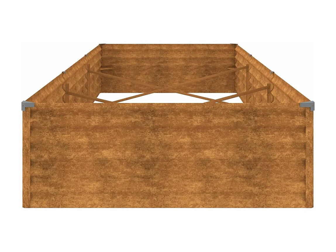 Macetero bancal elevado plantas flores terraza jardín jardín 291 x 100 x 36 cm acero corten marrón 02_0039425