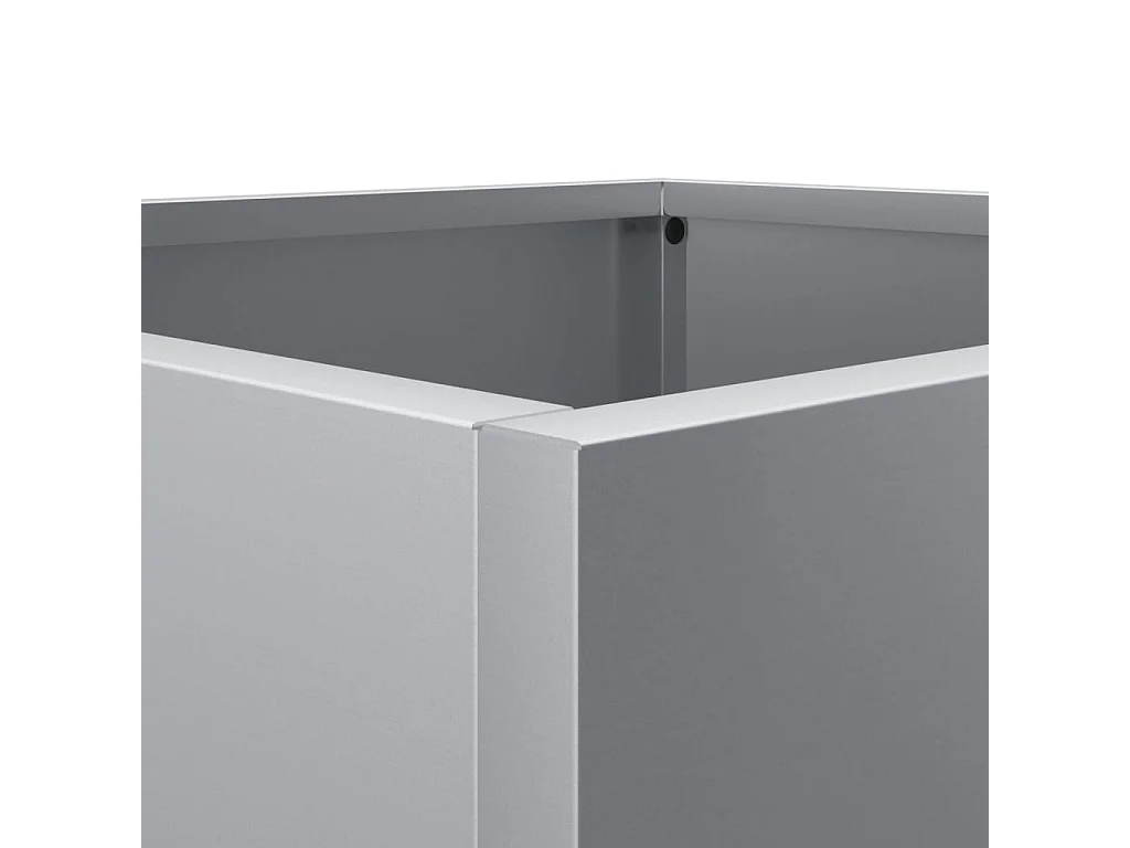 Floreira/canteiro prateado para plantas flores e jardim/pátio 49 x 47 x 46 cm aço galvanizado Prata 02_0038070