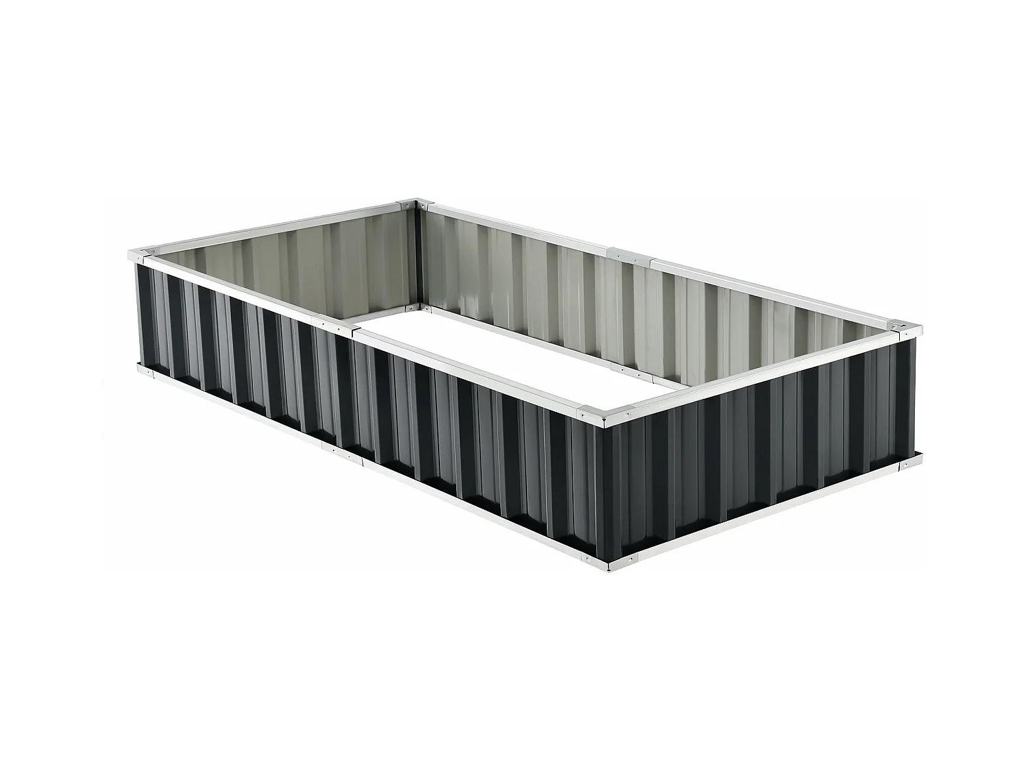 Fioriera rettangolare in acciaio zincato 174 x 90 x 30 cm antracite 03_0007191