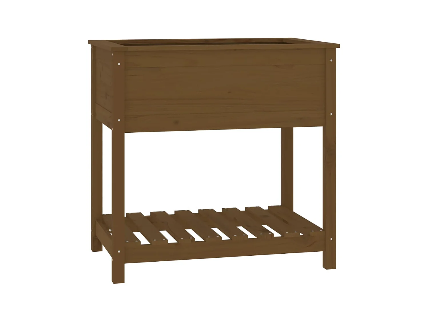 Vassoio per fioriera aiuola rialzata piante fiori terrazza giardino con ripiano 82,5 x 54 x 81 cm legno di pino marrone 02_0038403