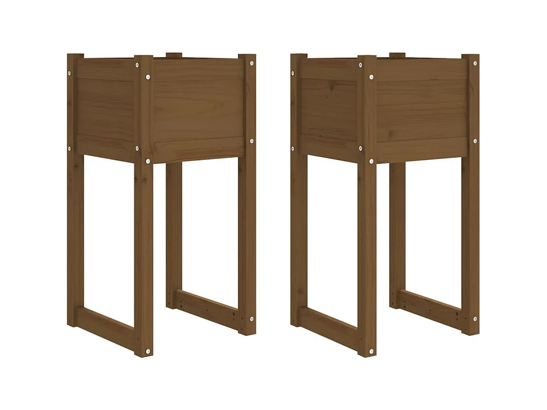 Jardinière bac lit surélevé bois marron 40 x 40 x 81 cm 02_0038972