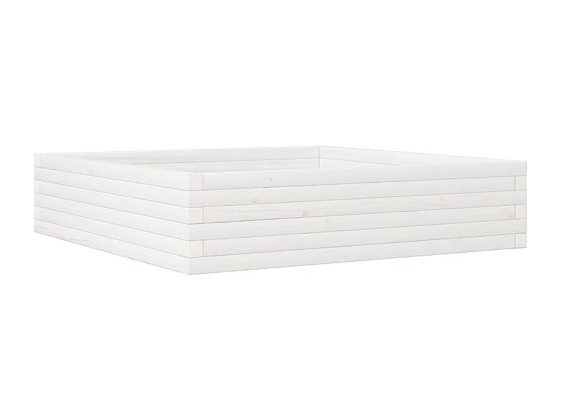 Vassoio per fioriera aiuola rialzata piante fiori terrazza giardino 100 x 100 x 23 cm legno di pino massiccio bianco 02_0037251