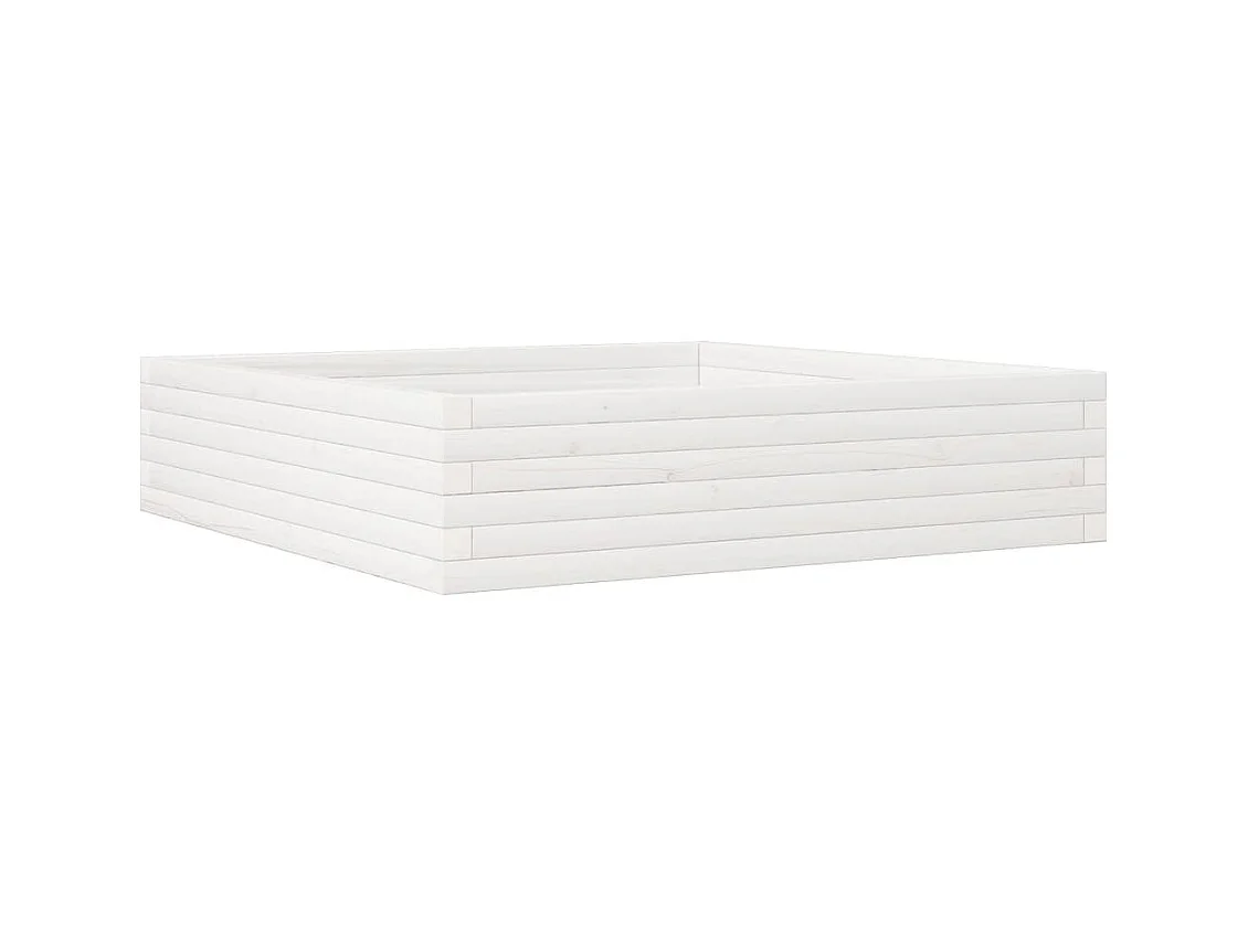 Jardinière bac lit surélevé bois blanche 100 x 100 x 23 cm 02_0037251