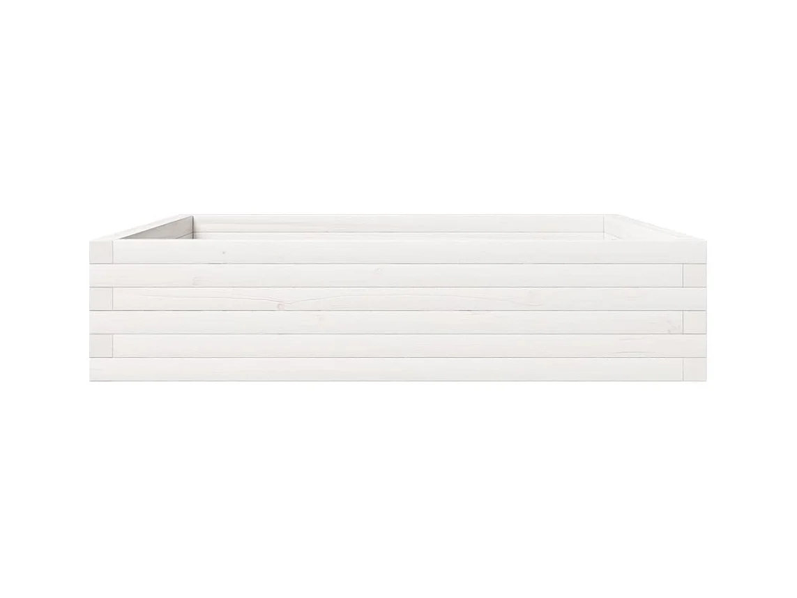 Jardinière bac lit surélevé bois blanche 100 x 100 x 23 cm 02_0037251