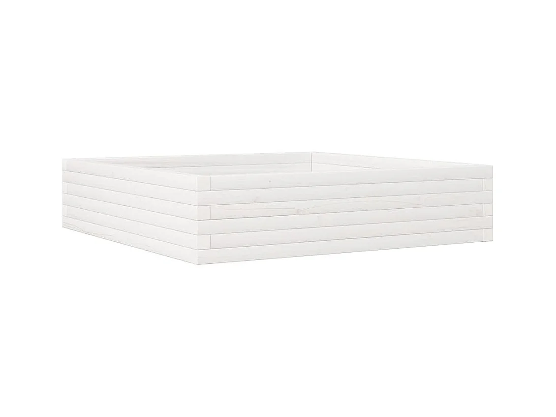 Jardinière bac lit surélevé bois blanche 100 x 100 x 23 cm 02_0037251