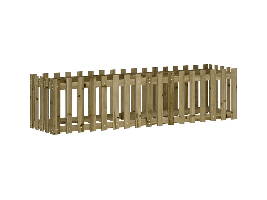 Vassoio per fioriera aiuola rialzata piante fiori terrazza giardino recinzione design legno di pino impregnato marrone 02_0039817