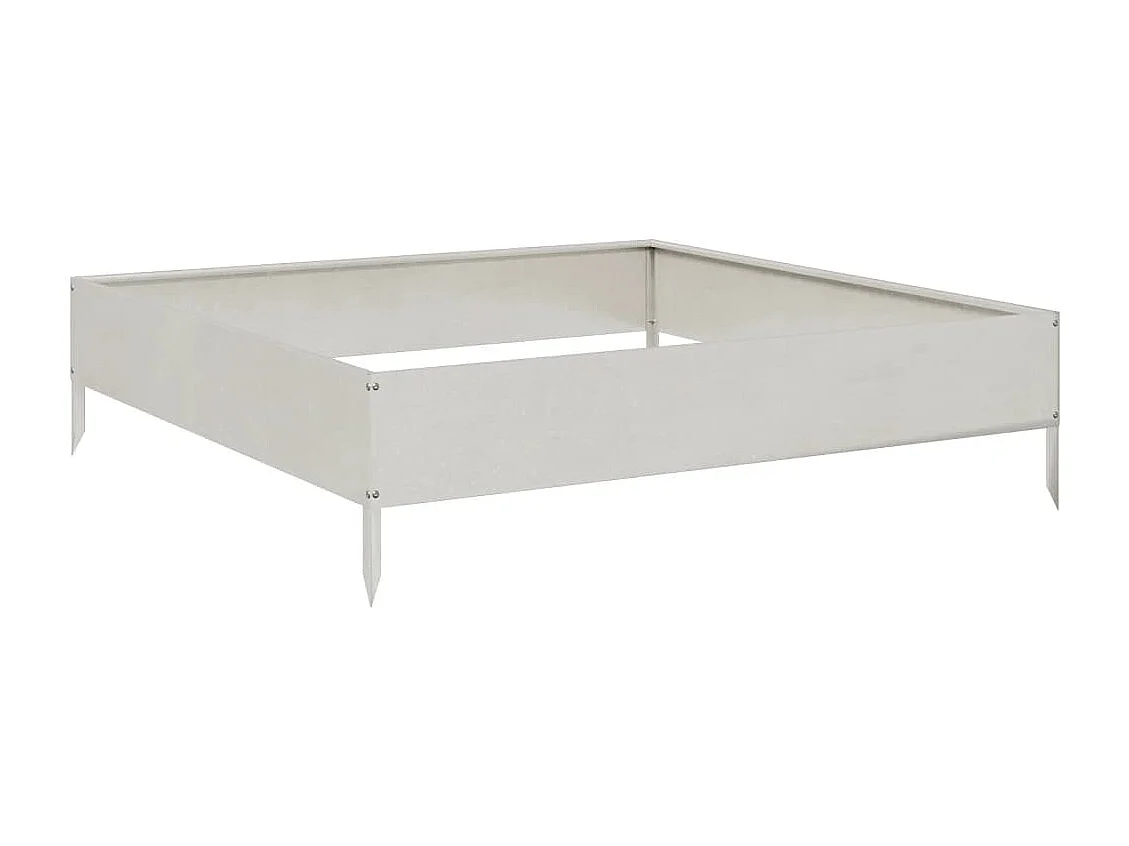 Macetero bancal elevado plantas flores terraza jardín jardín 100 x 100 x 26 cm acero inoxidable Plata 02_0039277