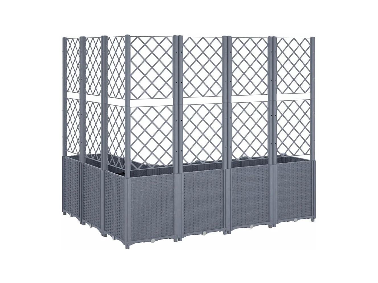 Jardinière bac lit surélevé grise 160 x 120 x 140 cm 02_0038247