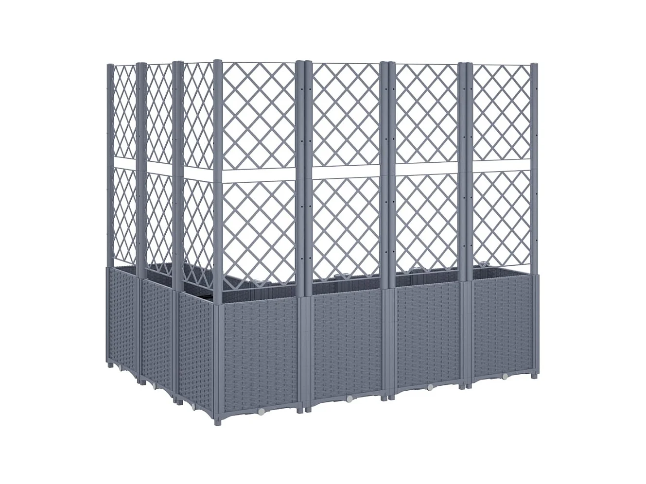 Jardinière bac lit surélevé grise 160 x 120 x 140 cm 02_0038247