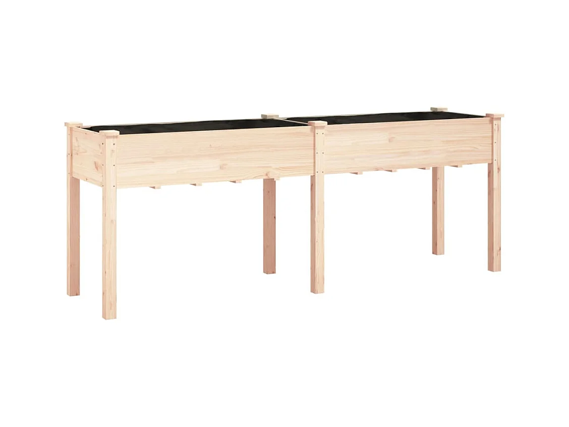 Jardinière bac lit surélevé bois marron 203 x 53 x 76 cm 02_0038127