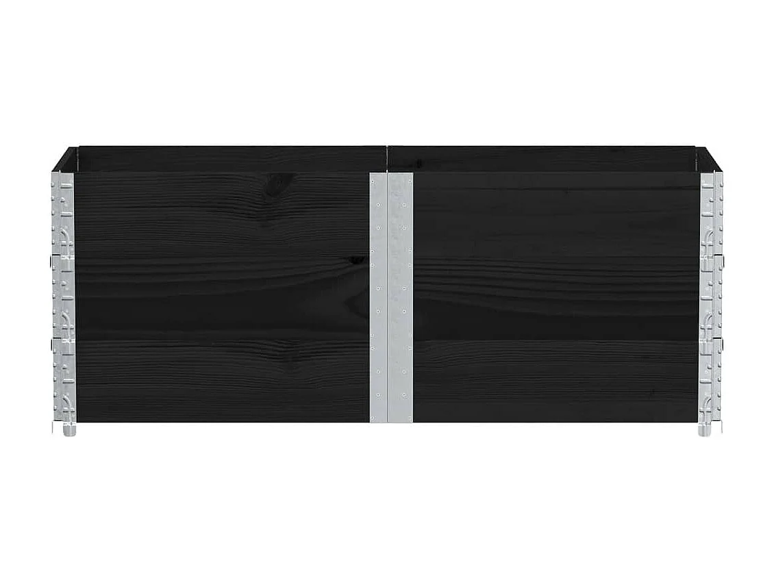 Jardineira canteiro elevado plantas flores terraço jardim 150 x 50 cm madeira maciça de pinho preto 02_0037441