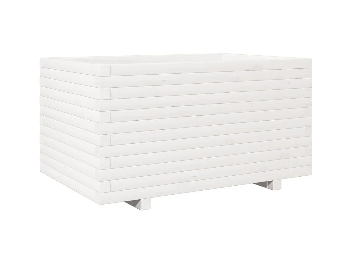 Jardinière bac lit surélevé bois blanche 90 x 60 x 49.5 cm 02_0038027