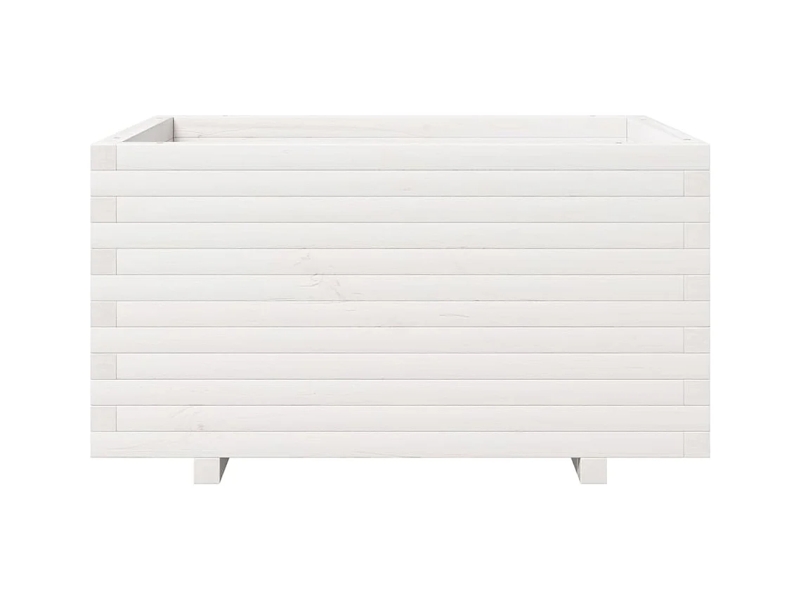 Jardinière bac lit surélevé bois blanche 90 x 60 x 49.5 cm 02_0038027