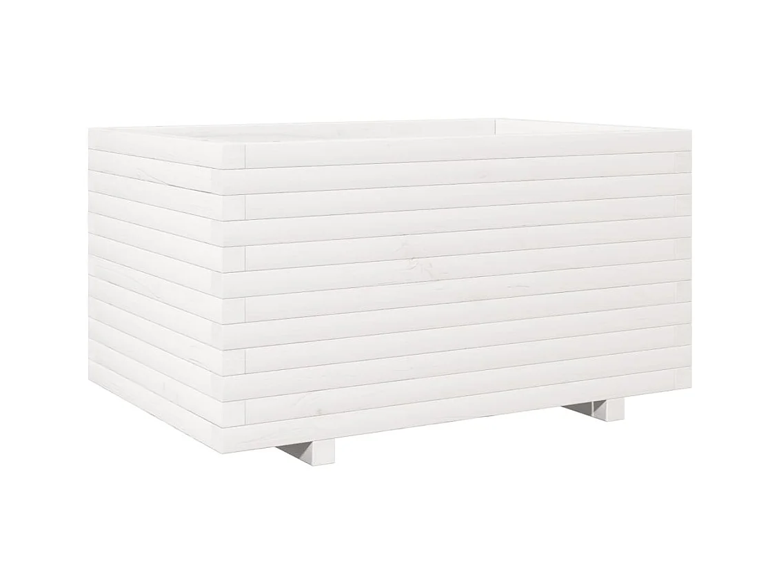 Jardinière bac lit surélevé bois blanche 90 x 60 x 49.5 cm 02_0038027