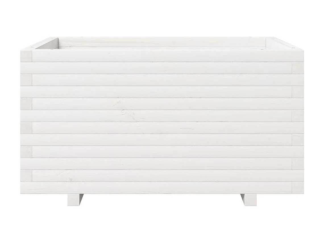 Jardinière bac lit surélevé bois blanche 90 x 60 x 49.5 cm 02_0038027