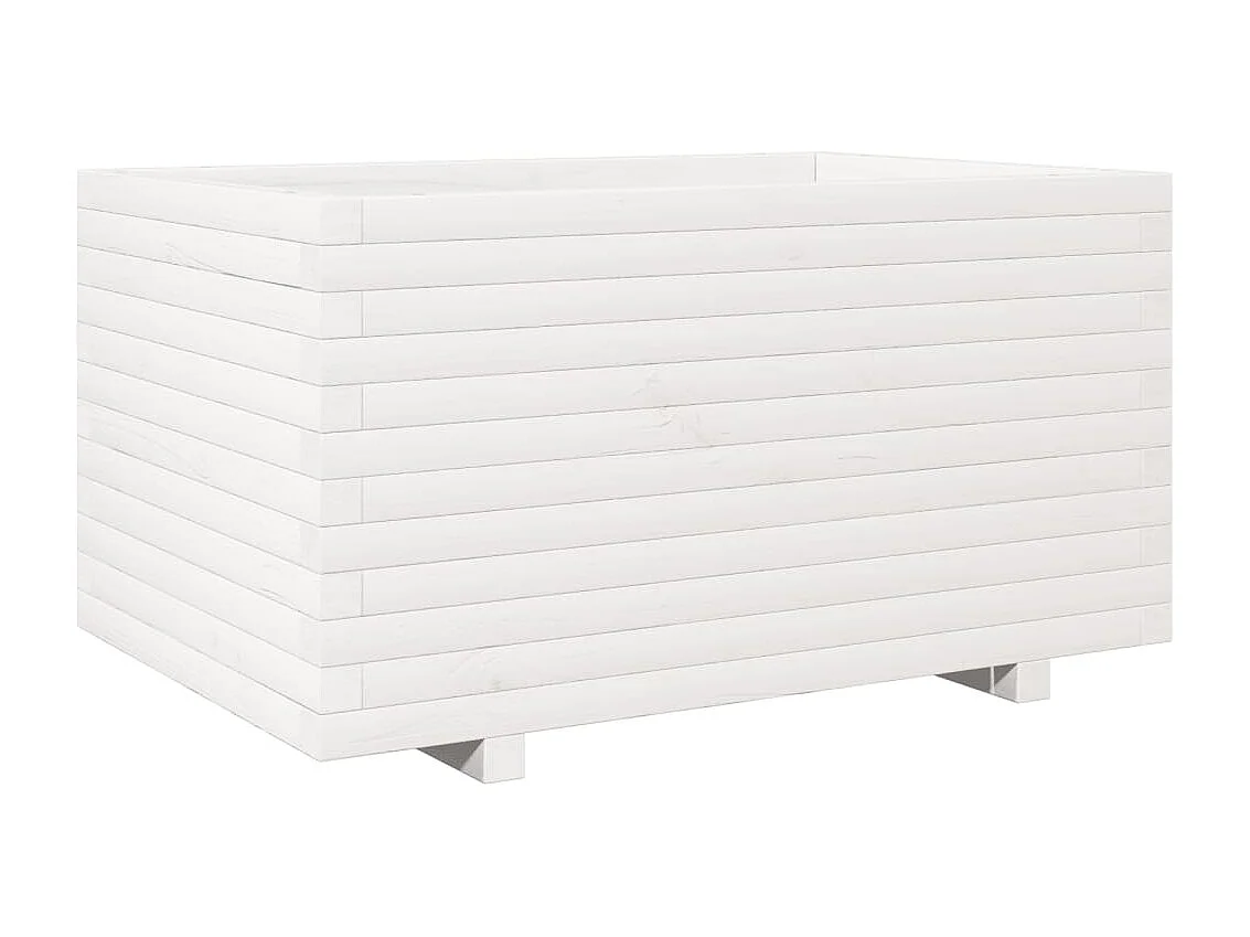 Jardinière bac lit surélevé bois blanche 90 x 60 x 49.5 cm 02_0038027