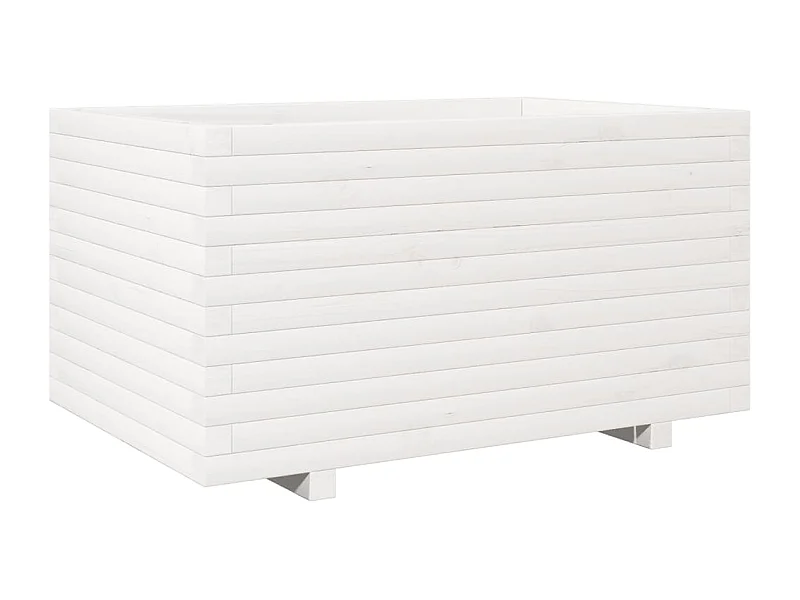 Vassoio per fioriera aiuola rialzata piante fiori terrazza giardino 90 x 60 x 49,5 cm legno di pino massiccio bianco 02_0038027