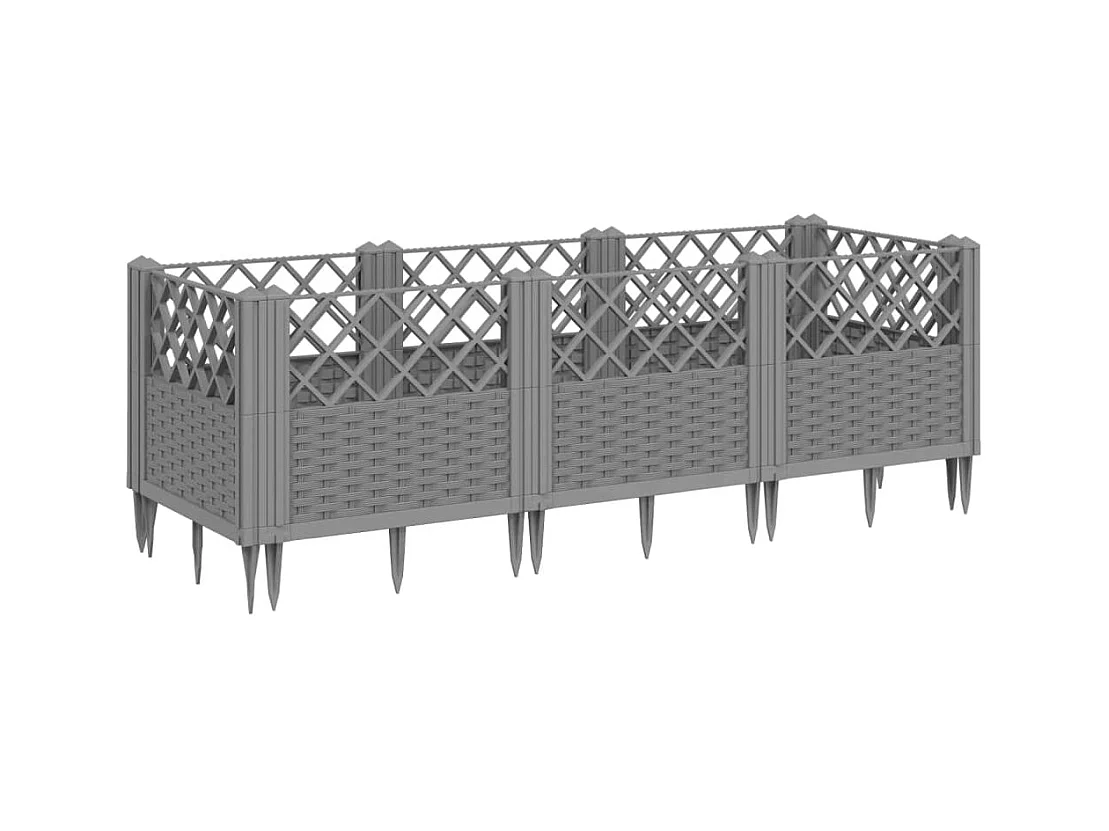 Jardinière bac lit surélevé grise 123 x 5 x 43 cm 02_0038205