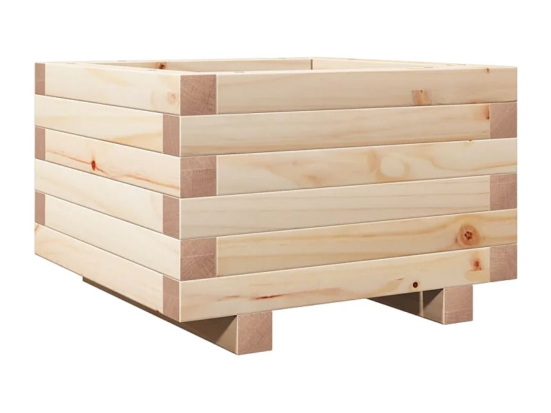 Vassoio per fioriera aiuola rialzata piante fiori terrazza giardino 40 x 40 x 26,5 cm legno di pino massiccio marrone 02_0037528