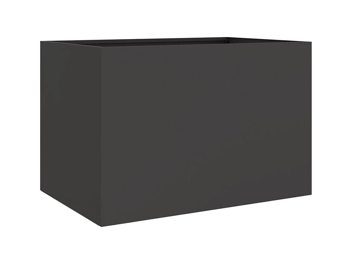 Bandeja para plantador de plantas com canteiro elevado flores terraço jardim 62 x 40 x 39 cm aço preto 02_0037754