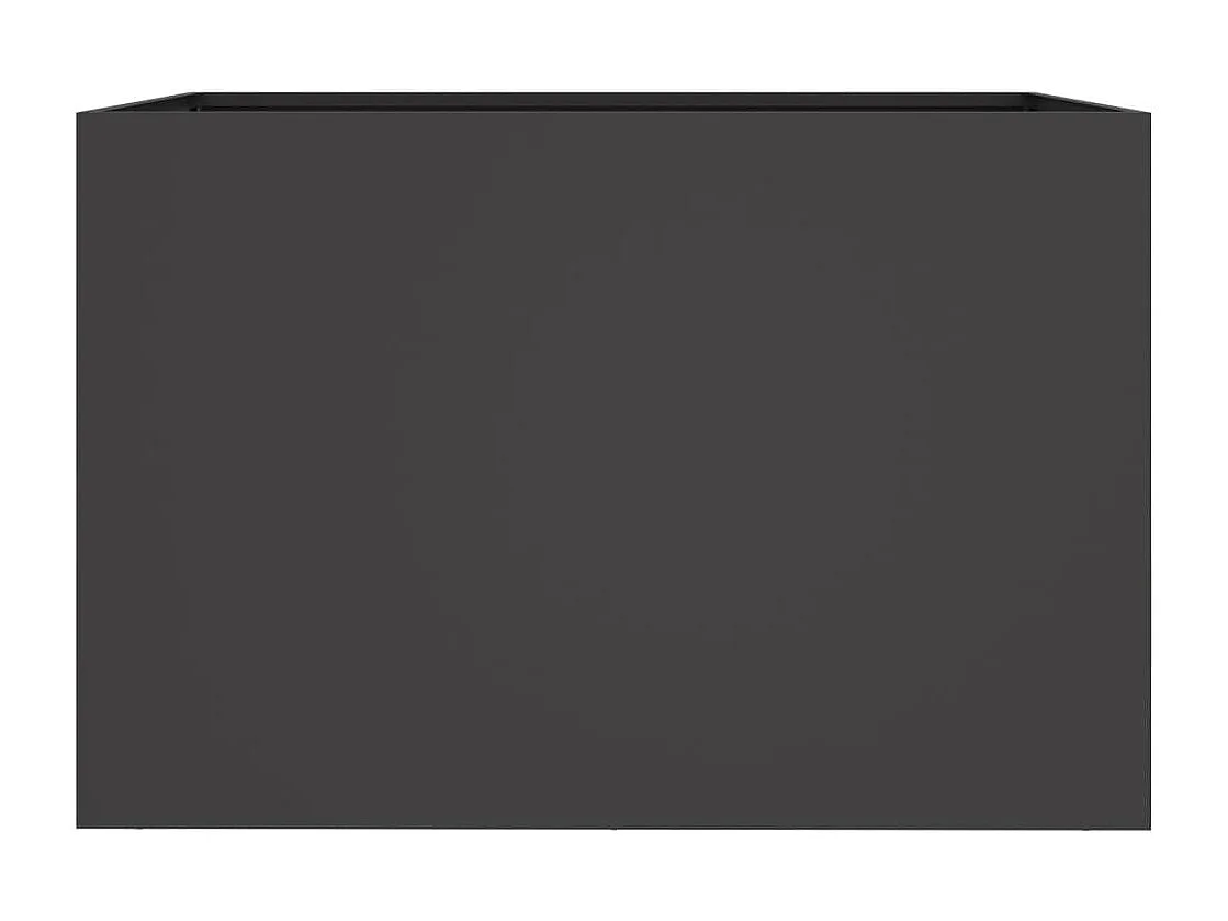 Vassoio per fioriera aiuola rialzata piante fiori terrazza giardino 62 x 40 x 39 cm acciaio nero 02_0037754