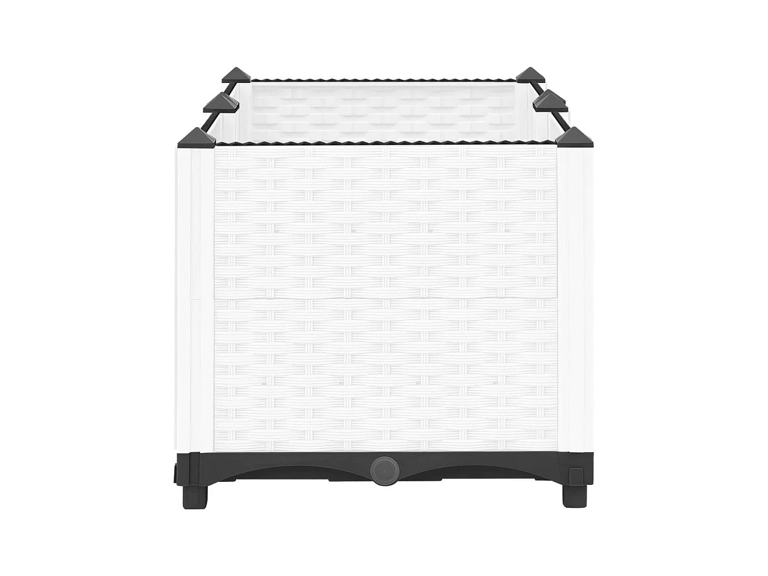 Vassoio per fioriera aiuola rialzata piante fiori terrazza giardino 80 x 40 x 38 cm polipropilene bianco 02_0039239