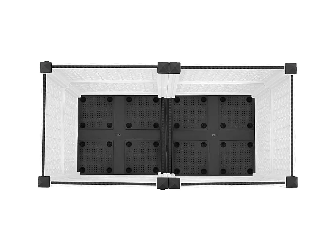Vassoio per fioriera aiuola rialzata piante fiori terrazza giardino 80 x 40 x 38 cm polipropilene bianco 02_0039239