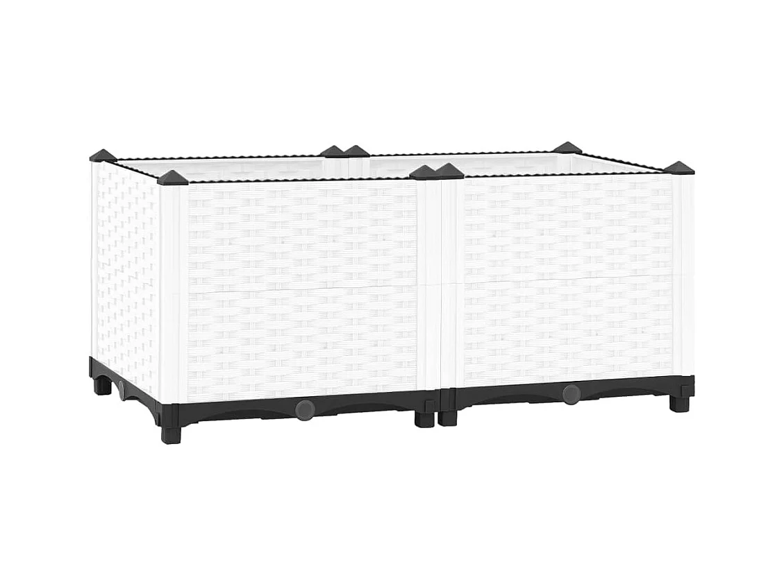 Jardinière bac lit surélevé blanche 80 x 40 x 38 cm 02_0039239