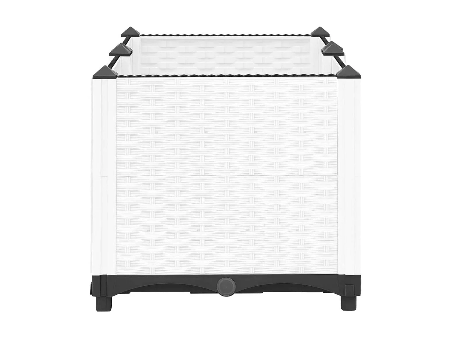 Bandeja para plantador de plantas com canteiro elevado flores terraço jardim 80 x 40 x 38 cm polipropileno branco 02_0039239