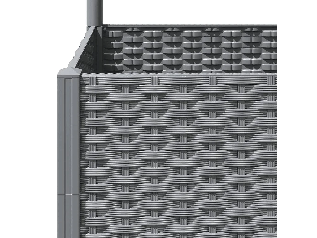 Vassoio per fioriera aiuola rialzata piante fiori terrazza giardino con traliccio leggero 40 x 40 x 136 cm PP grigio 02_0038356