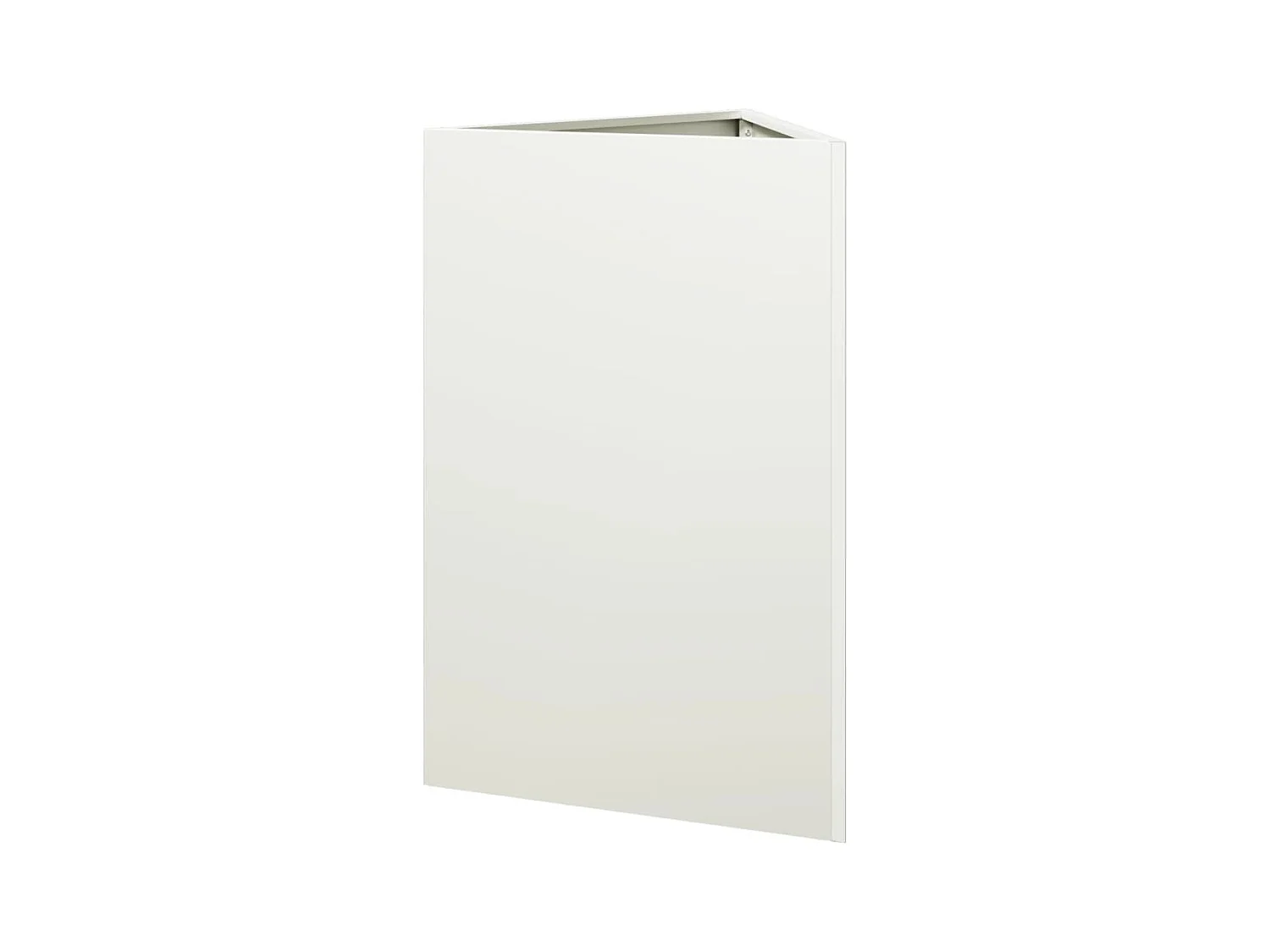 Vaso per fioriera aiuola rialzata piante fiori giardino terrazze set da 2 triangolari 50 x 43 x 75 cm acciaio bianco 02_0039105